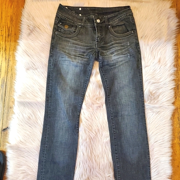 ⛓BUFFALO: Biker Jeans《Sandrine》 Low-Rise. Size 28 Used as New - Picture 2 of 10